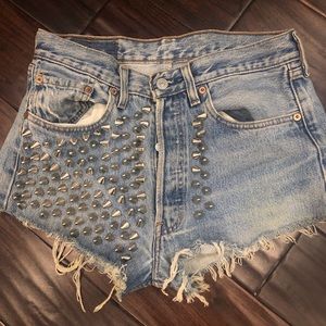 levi’s 501 shorts with studs